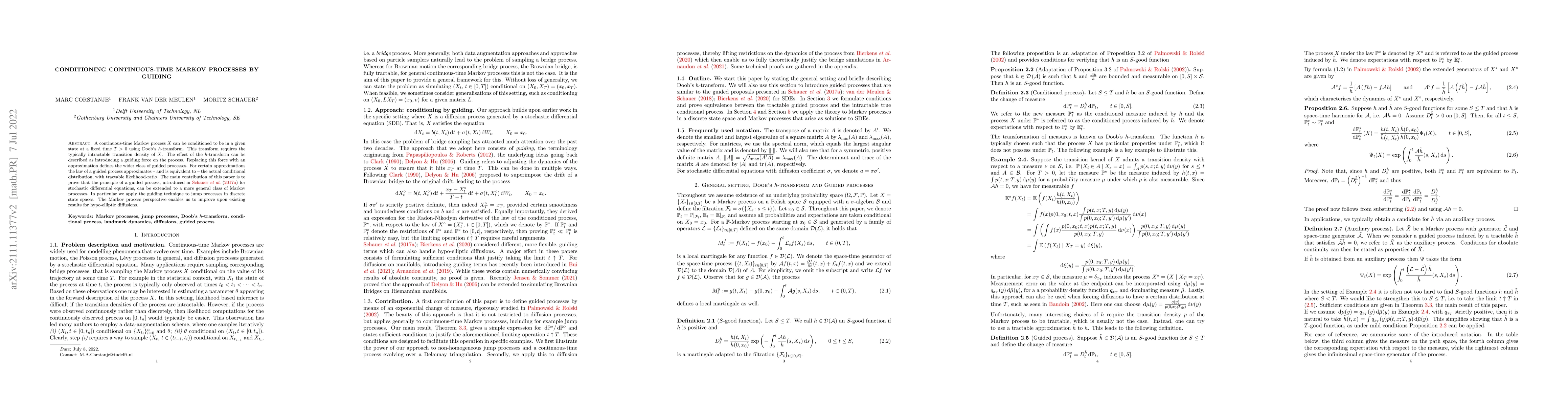 Thumbnail for Conditioning continuous-time Markov processes by guiding