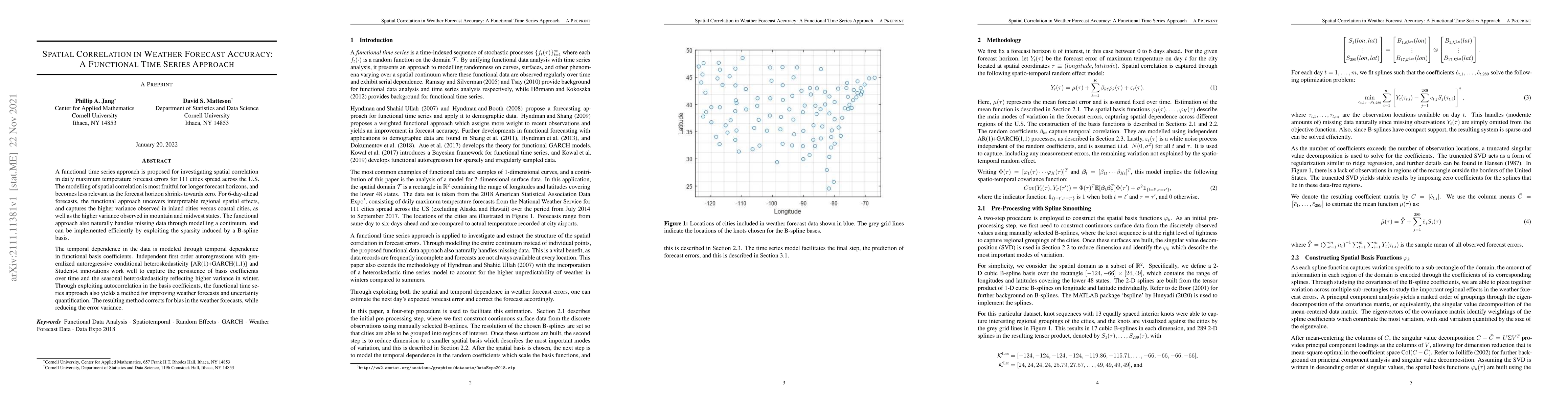 Thumbnail for Spatial Correlation in Weather Forecast Accuracy: A Functional Time
  Series Approach