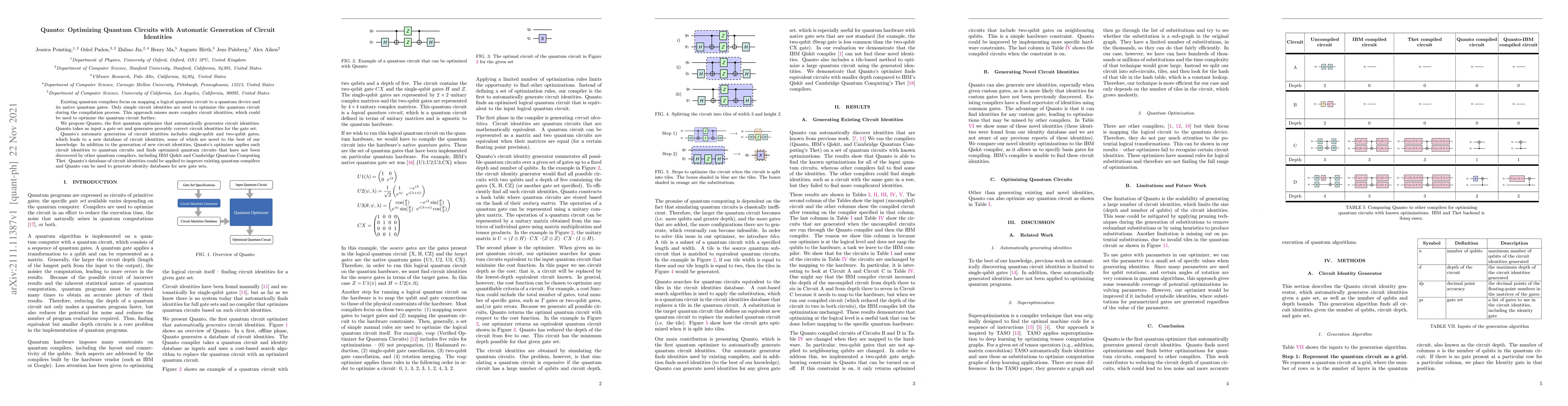 Thumbnail for Quanto: Optimizing Quantum Circuits with Automatic Generation of Circuit
  Identities