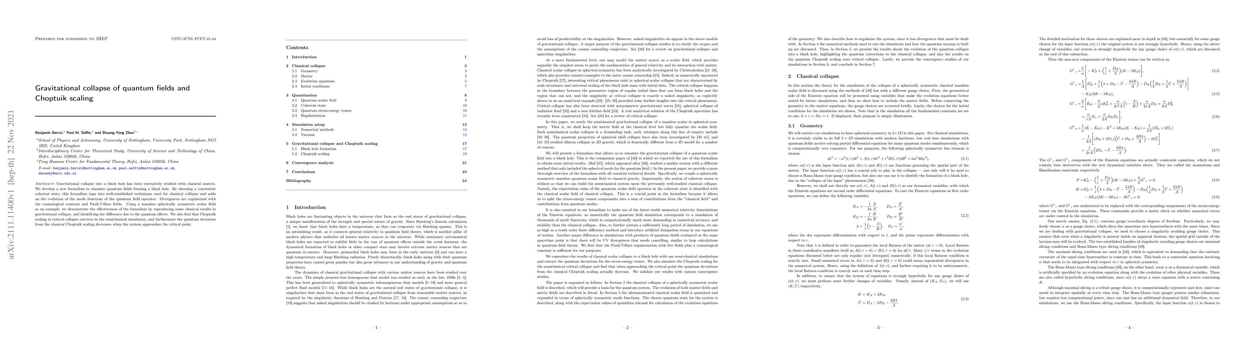 Thumbnail for Gravitational collapse of quantum fields and Choptuik scaling