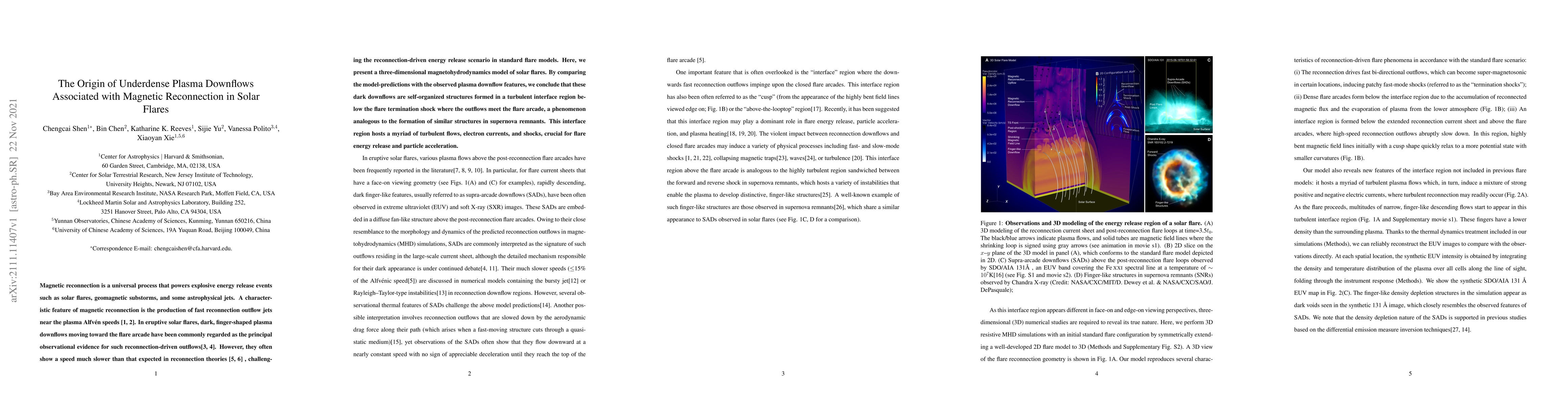Thumbnail for The Origin of Underdense Plasma Downflows Associated with Magnetic
  Reconnection in Solar Flares