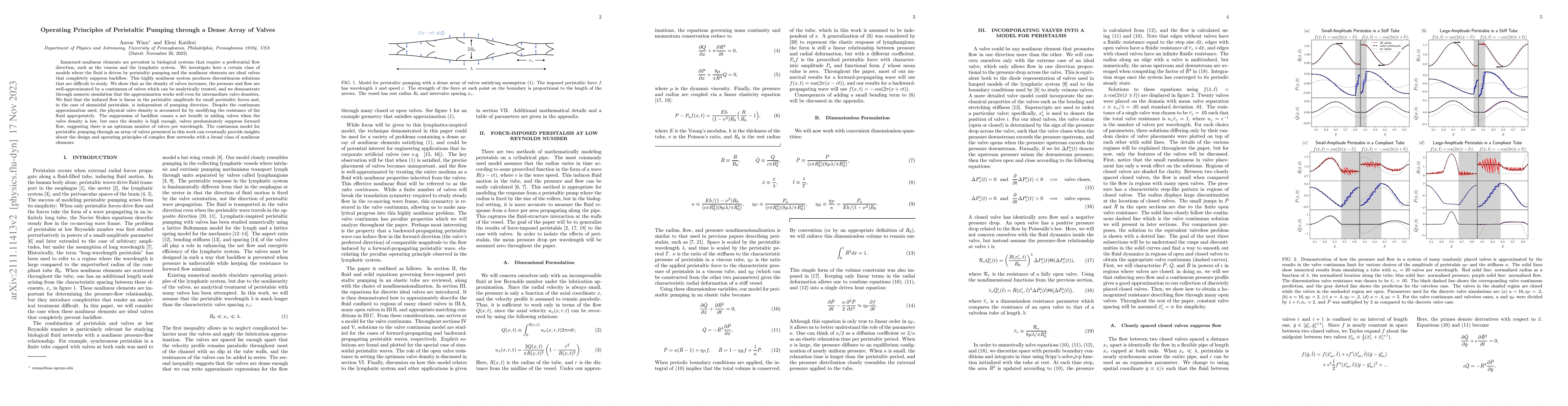 Thumbnail for Operating Principles of Peristaltic Pumping through a Dense Array of
  Valves