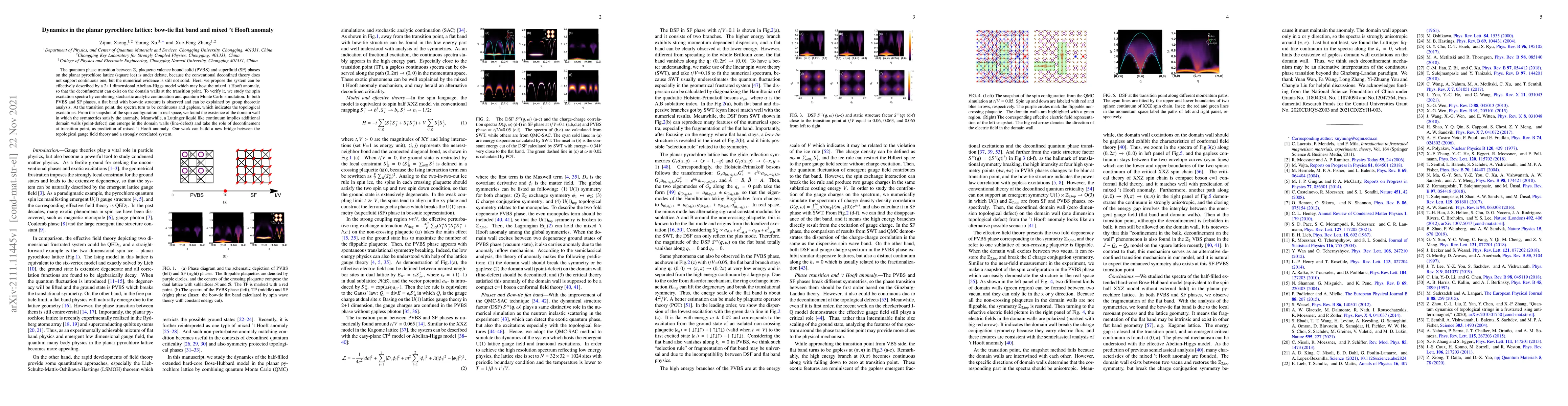 Thumbnail for Dynamics in the planar pyrochlore lattice: bow-tie flat band and mixed
  't Hooft anomaly