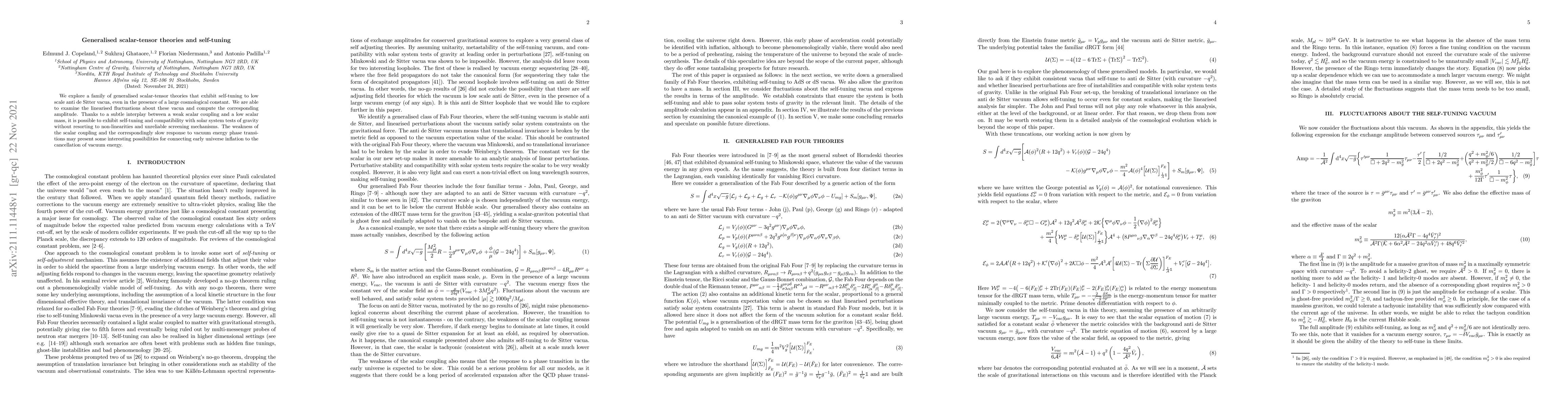 Thumbnail for Generalised scalar-tensor theories and self-tuning