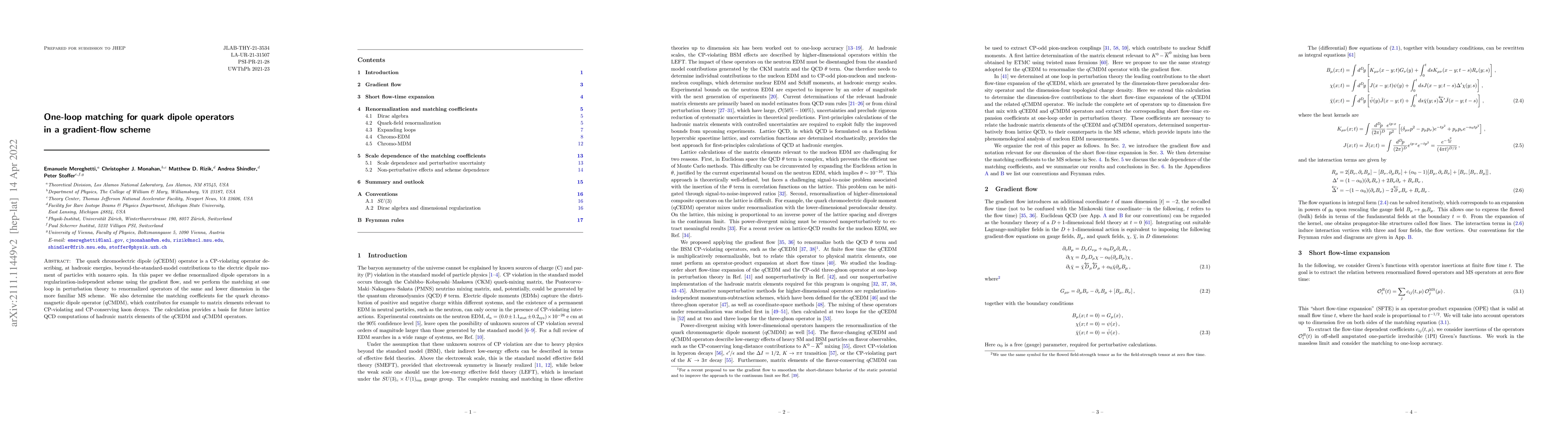 Thumbnail for One-loop matching for quark dipole operators in a gradient-flow scheme