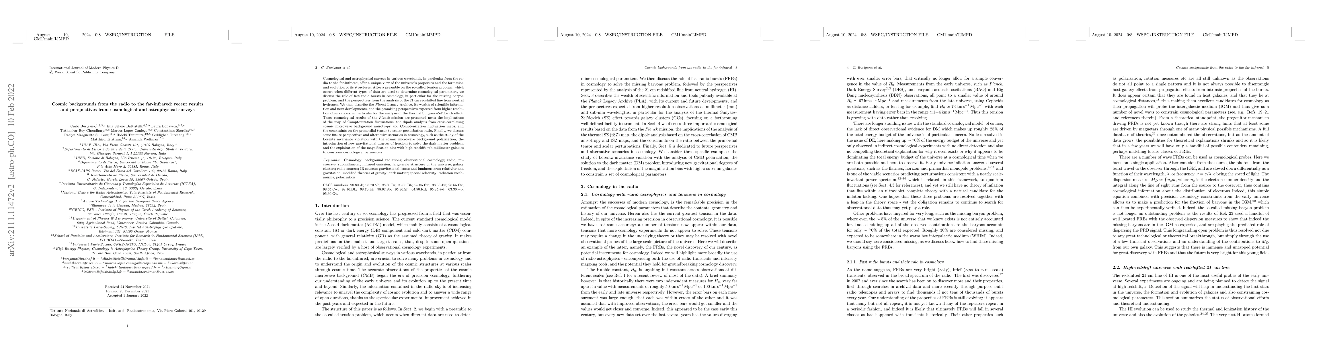 Thumbnail for Cosmic backgrounds from the radio to the far-infrared: recent results
  and perspectives from cosmological and astrophysical surveys