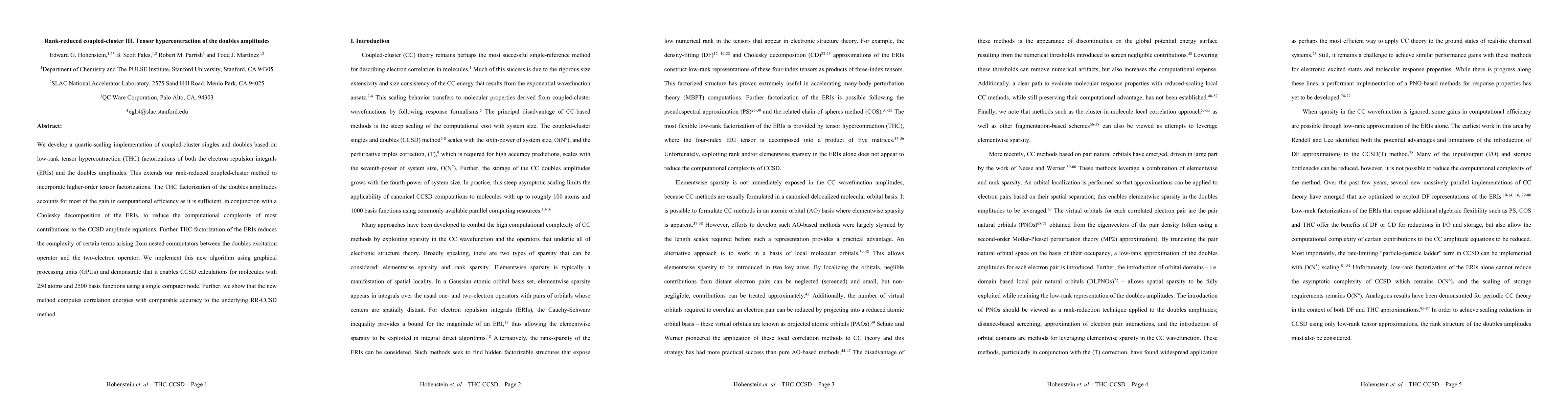 Thumbnail for Rank-reduced coupled-cluster III. Tensor hypercontraction of the doubles
  amplitudes