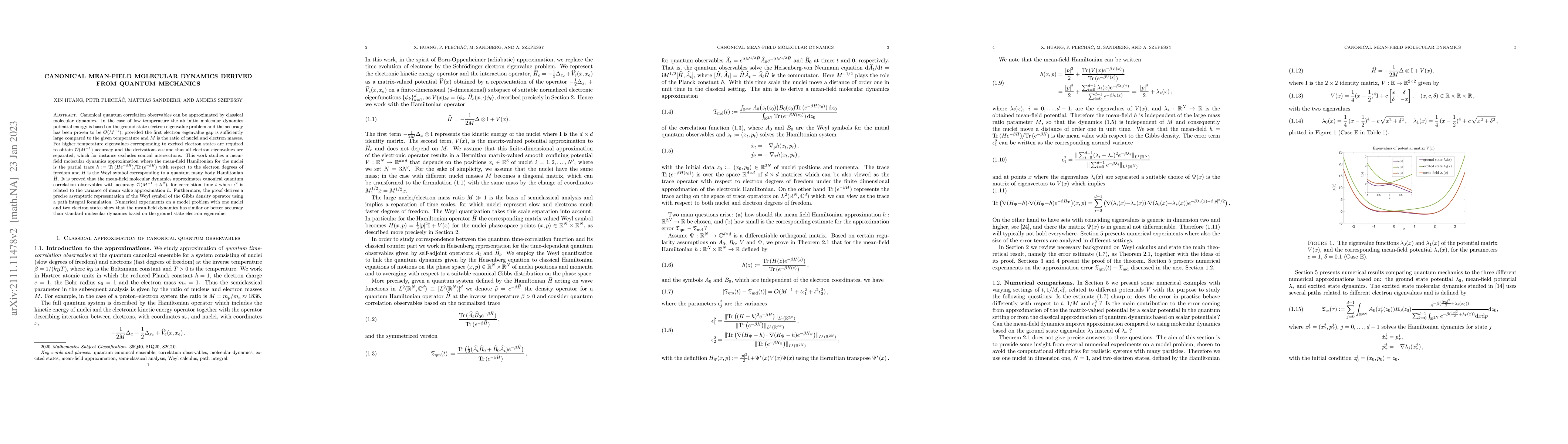 Thumbnail for Canonical mean-field molecular dynamics derived from quantum mechanics