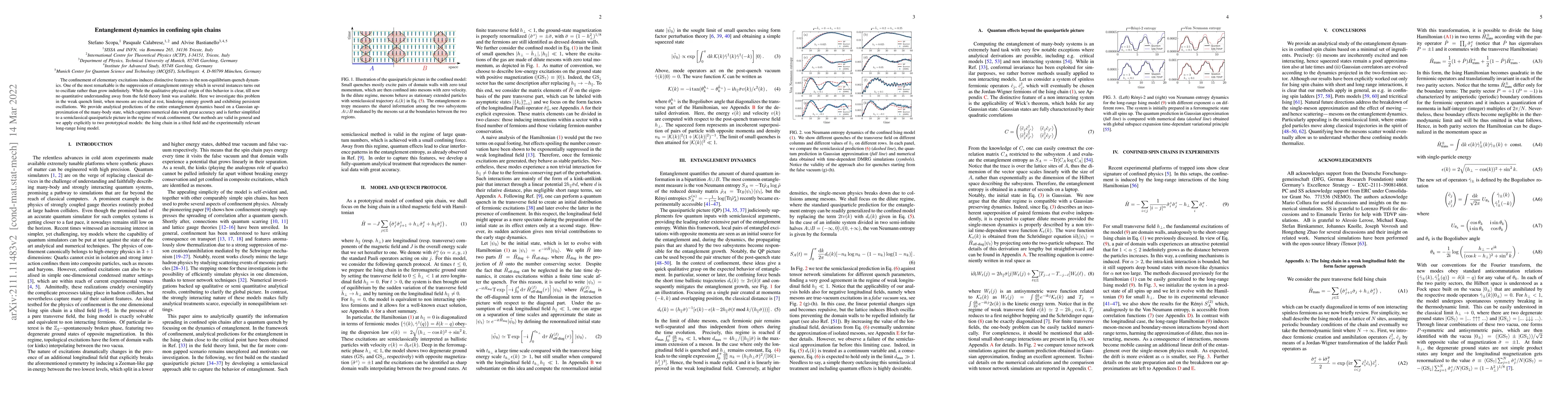 Thumbnail for Entanglement dynamics in confining spin chains