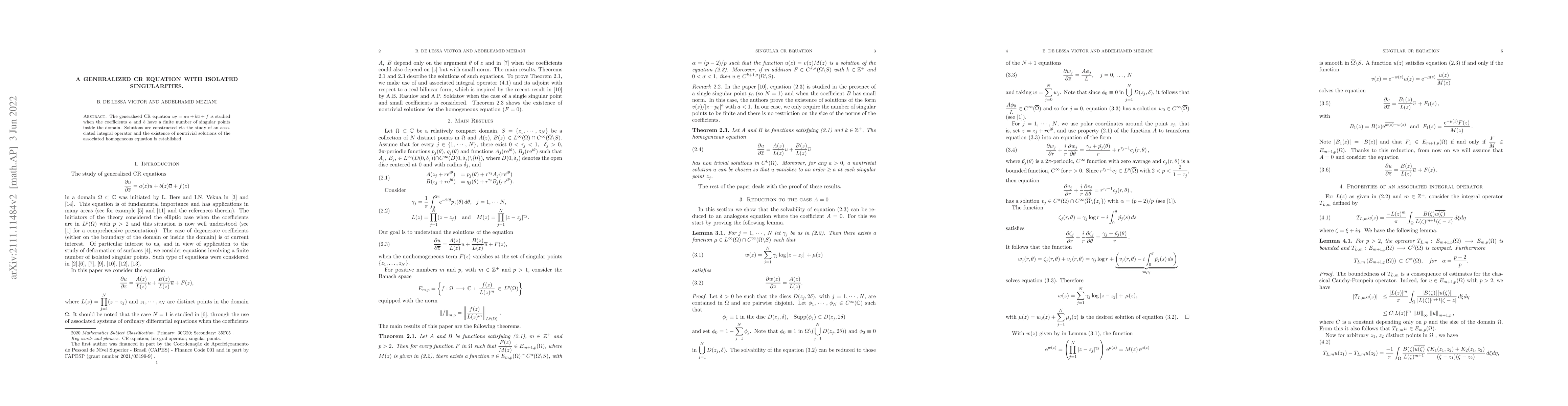 Thumbnail for A Generalized CR equation with isolated singularities