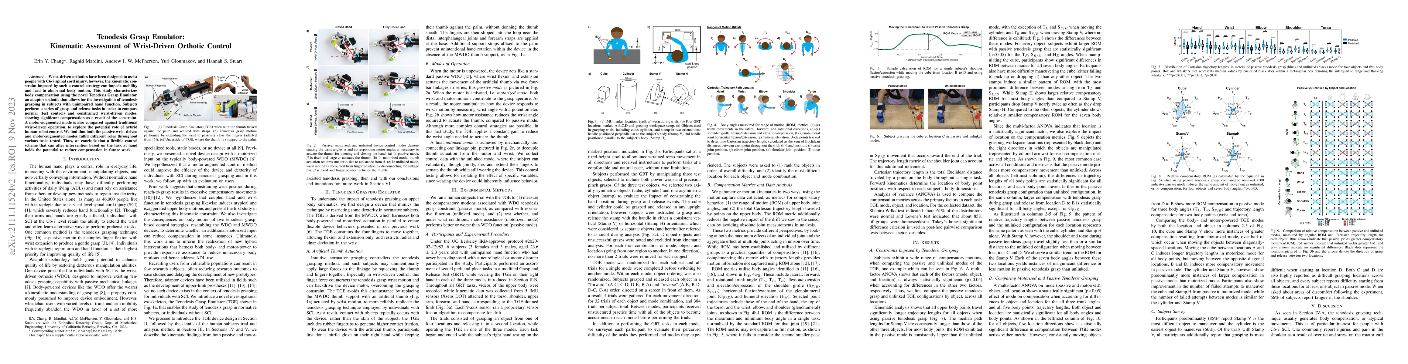 Thumbnail for Tenodesis Grasp Emulator: Kinematic Assessment of Wrist-Driven Orthotic
  Control