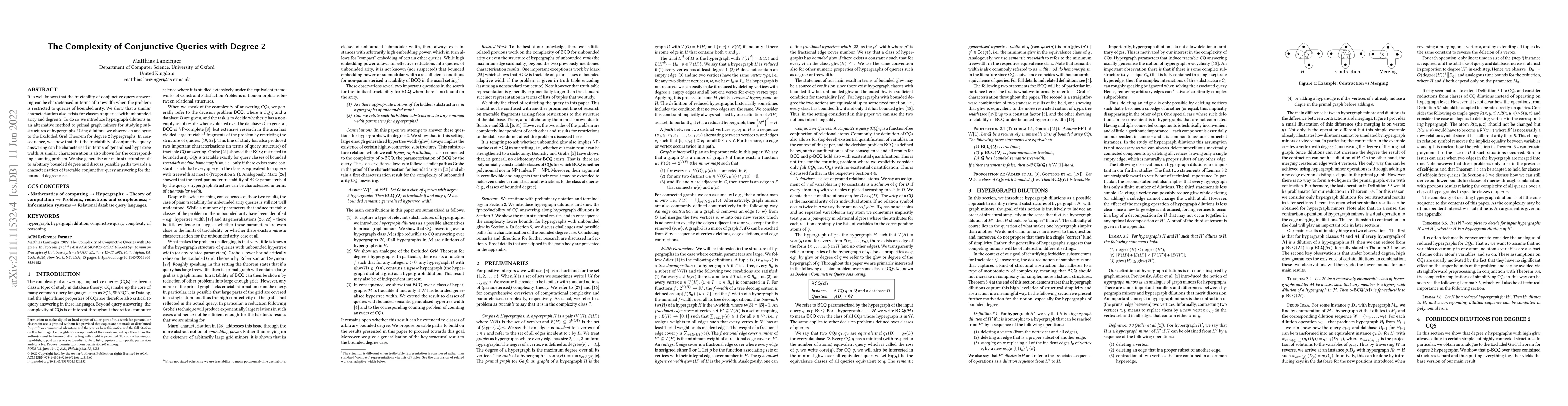 Thumbnail for The Complexity of Conjunctive Queries with Degree 2