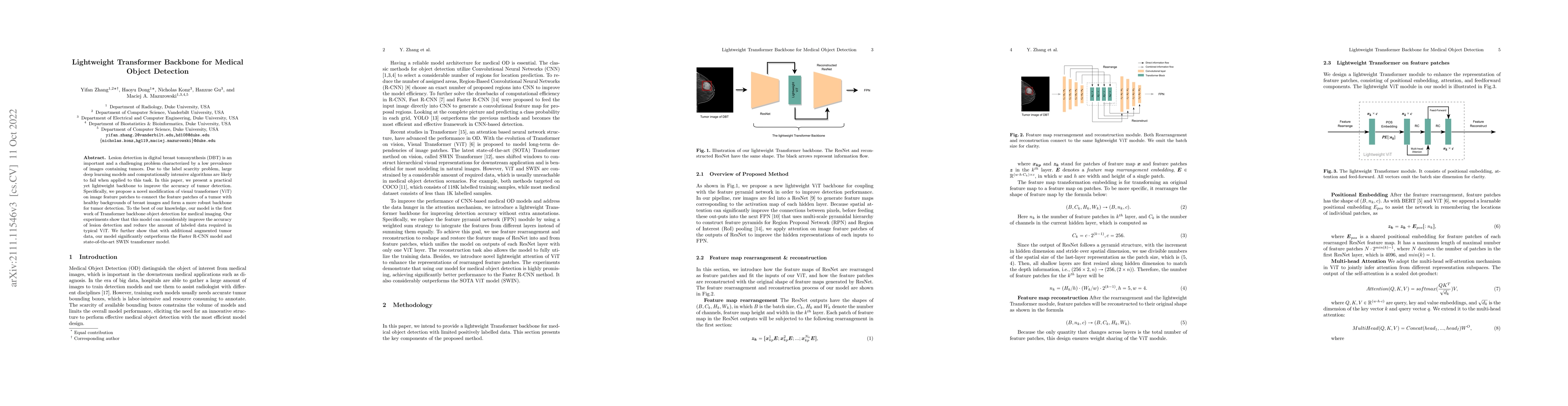 Thumbnail for Lightweight Transformer Backbone for Medical Object Detection