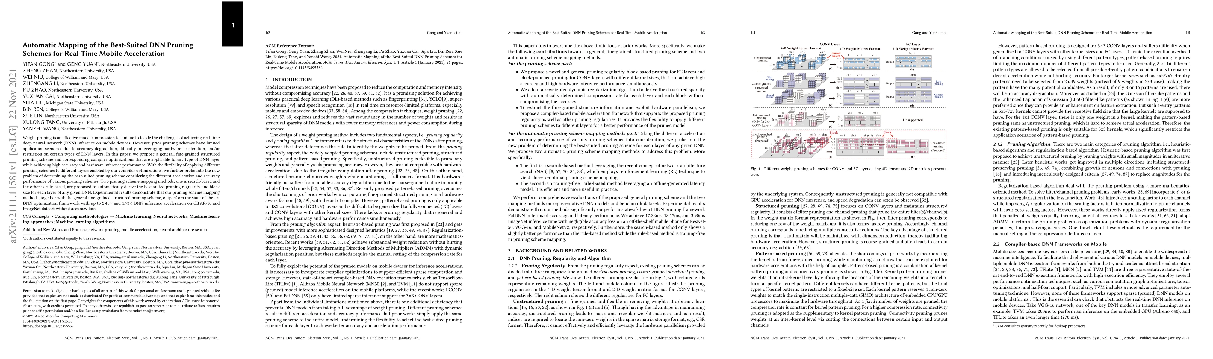 Thumbnail for Automatic Mapping of the Best-Suited DNN Pruning Schemes for Real-Time
  Mobile Acceleration