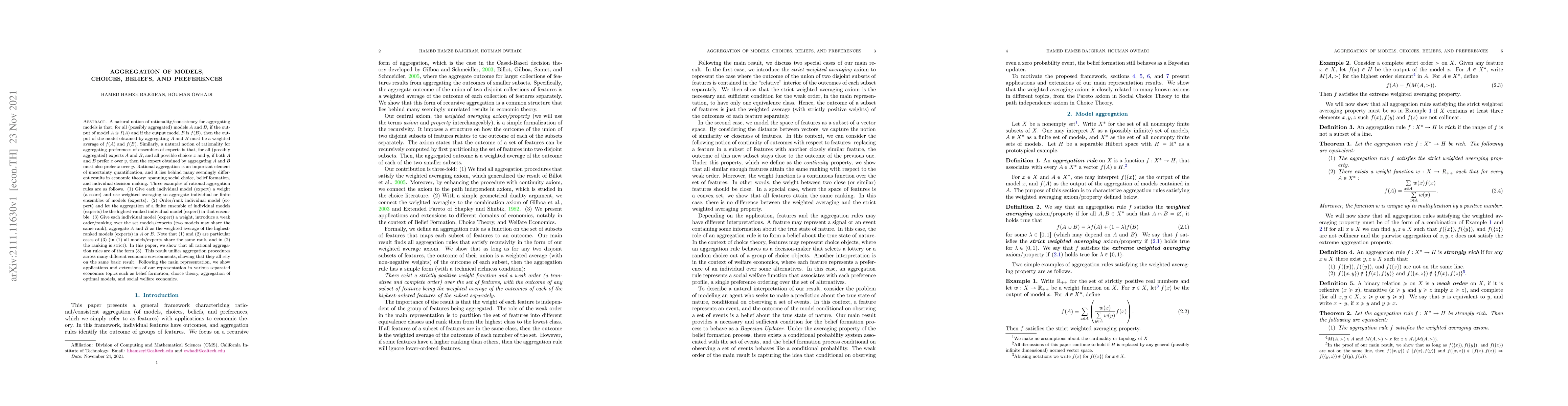 Thumbnail for Aggregation of Models, Choices, Beliefs, and Preferences