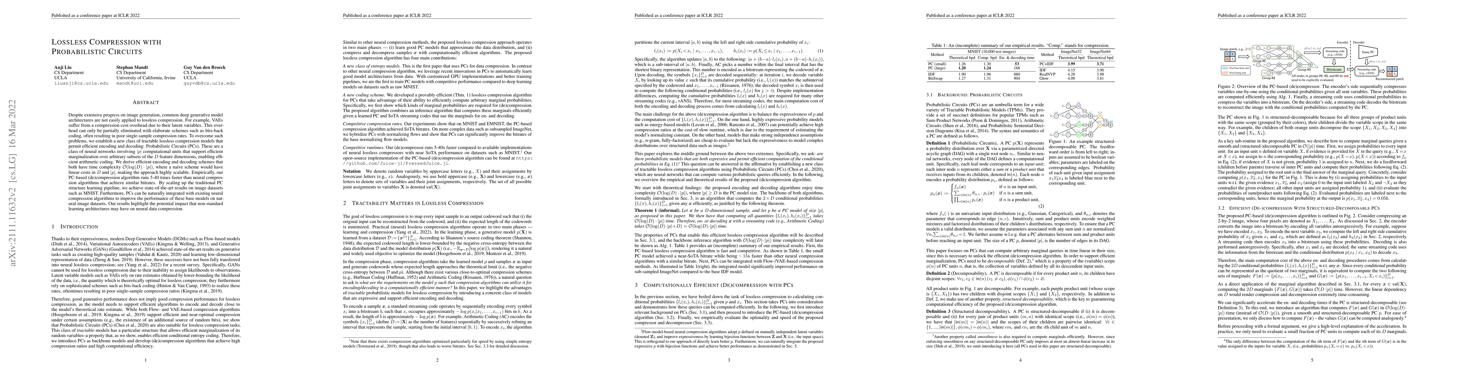 Thumbnail for Lossless Compression with Probabilistic Circuits
