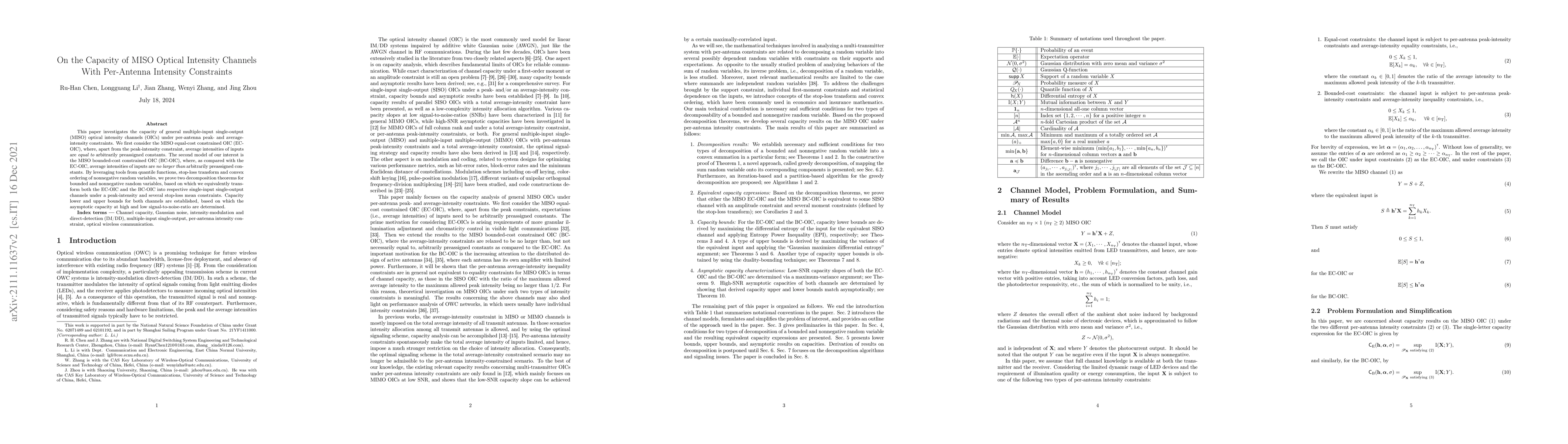 Thumbnail for On the Capacity of MISO Optical Intensity Channels With Per-Antenna
  Intensity Constraints