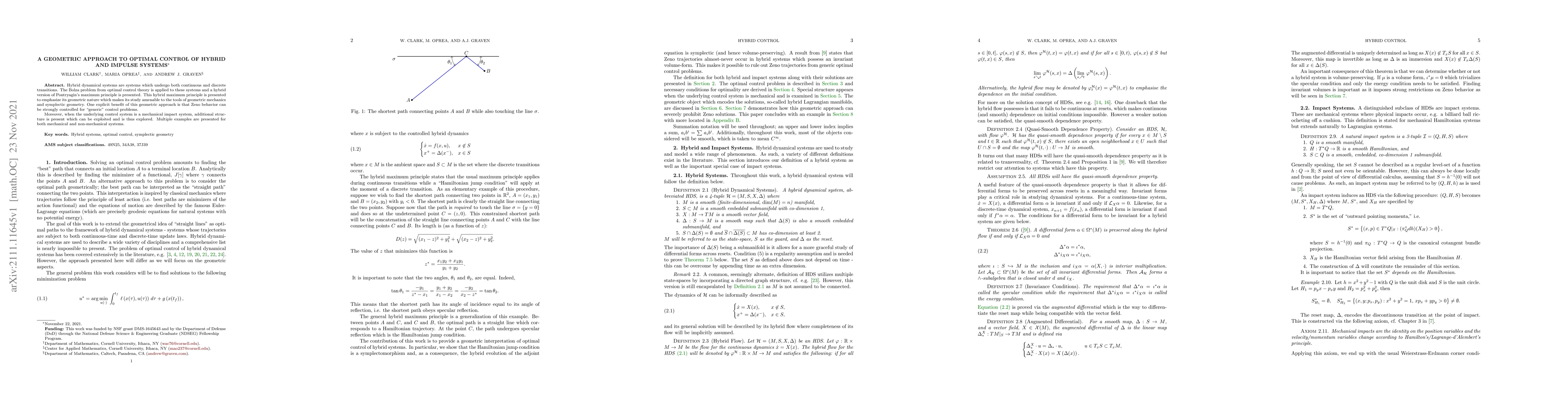 Thumbnail for A Geometric Approach to Optimal Control of Hybrid and Impulsive Systems