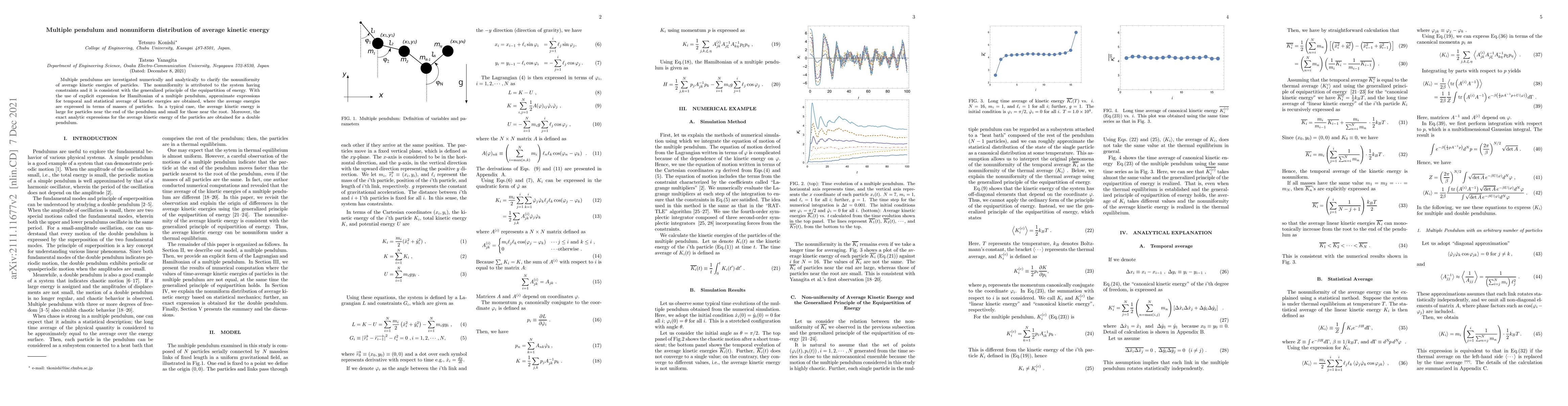 Thumbnail for Multiple pendulum and nonuniform distribution of average kinetic energy
