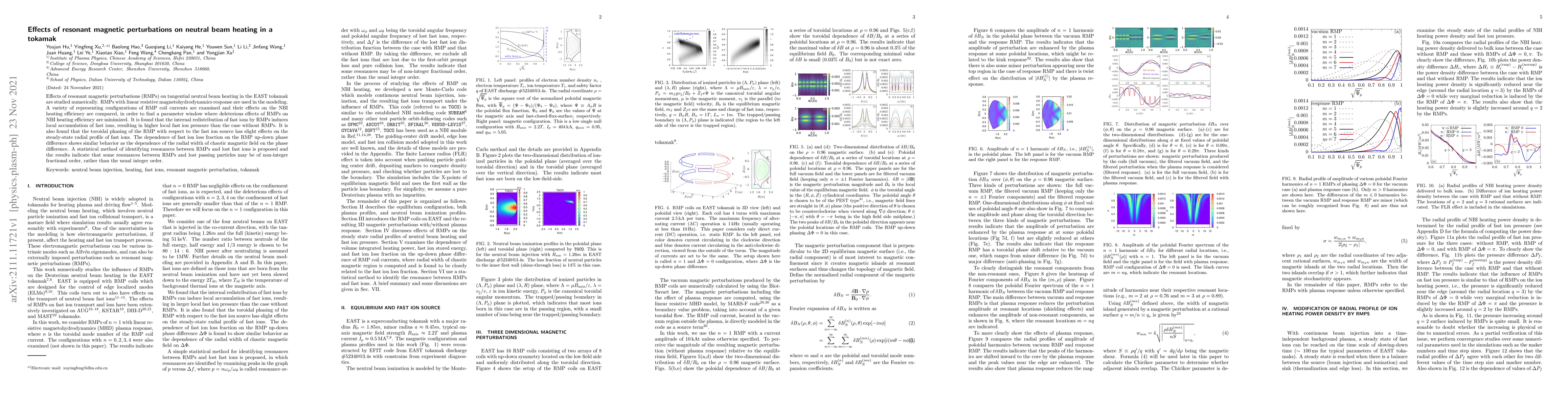 Thumbnail for Effects of resonant magnetic perturbations on neutral beam heating in a
  tokamak