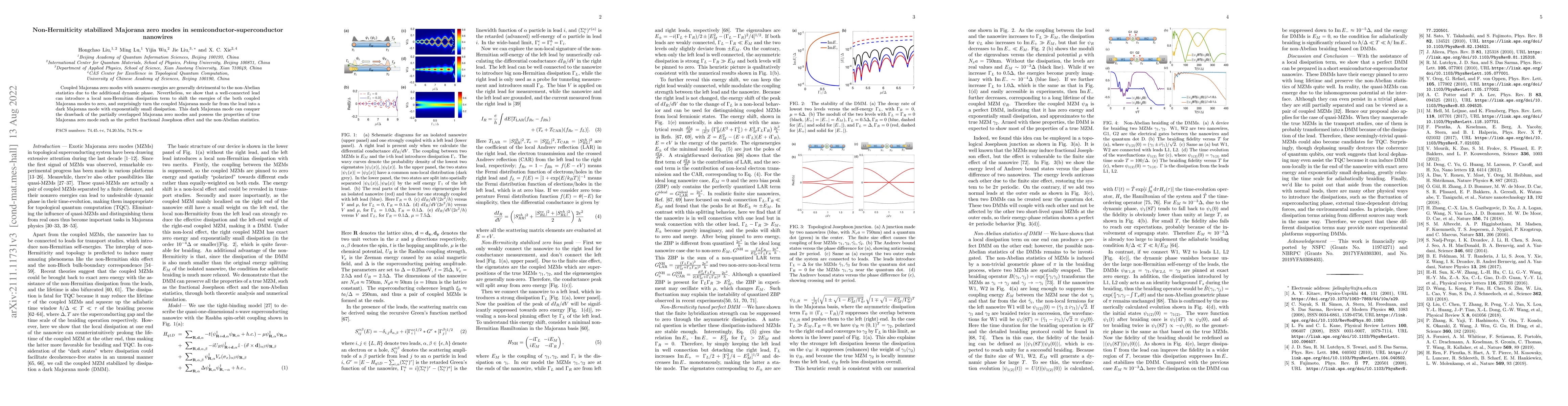 Thumbnail for Non-Hermiticity stabilized Majorana zero modes in
  semiconductor-superconductor nanowires