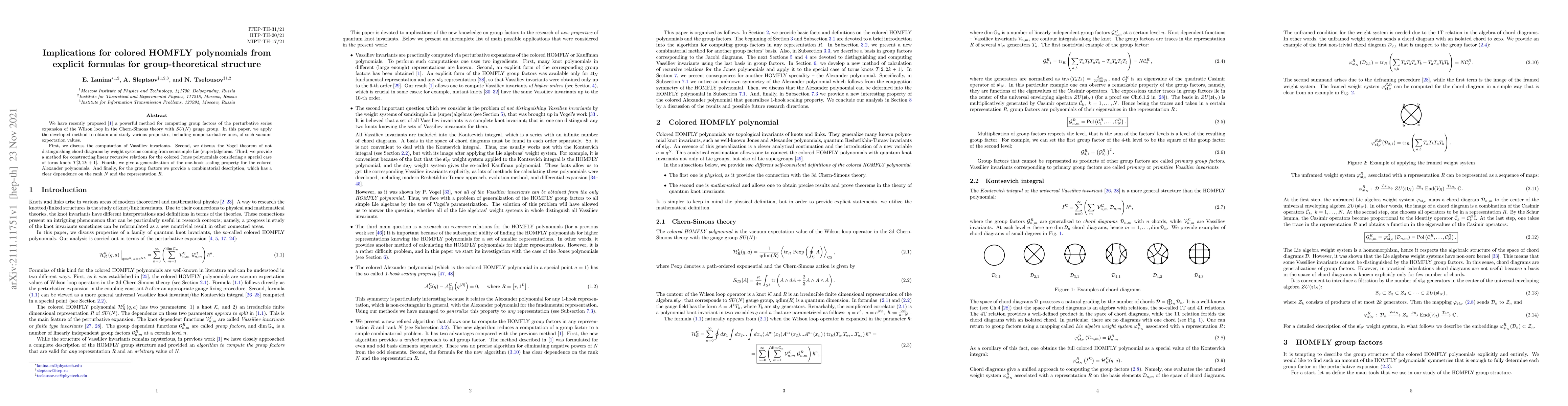 Thumbnail for Implications for colored HOMFLY polynomials from explicit formulas for
  group-theoretical structure