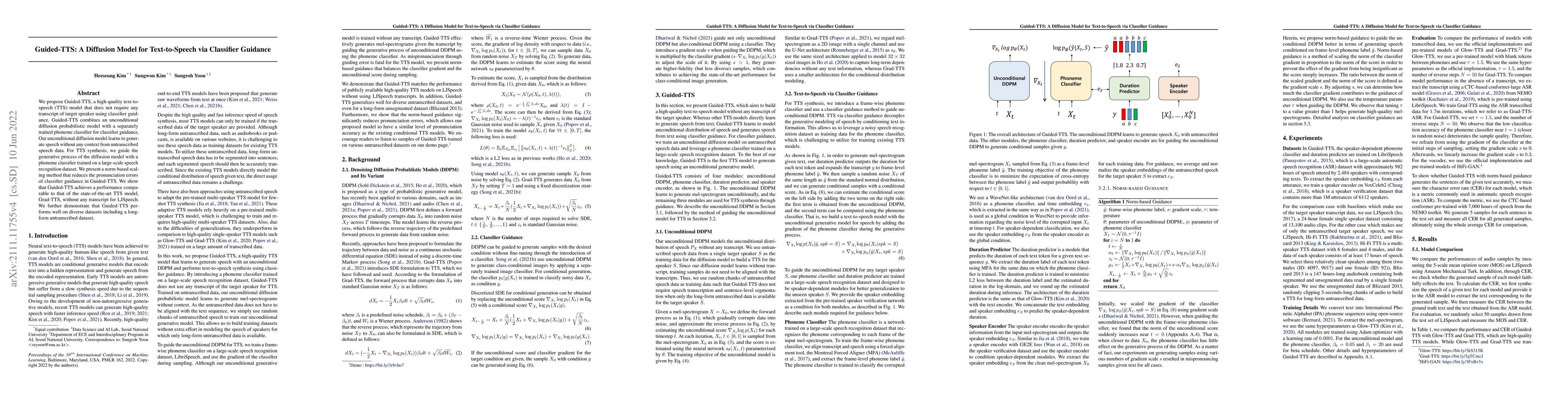 Thumbnail for Guided-TTS: A Diffusion Model for Text-to-Speech via Classifier Guidance