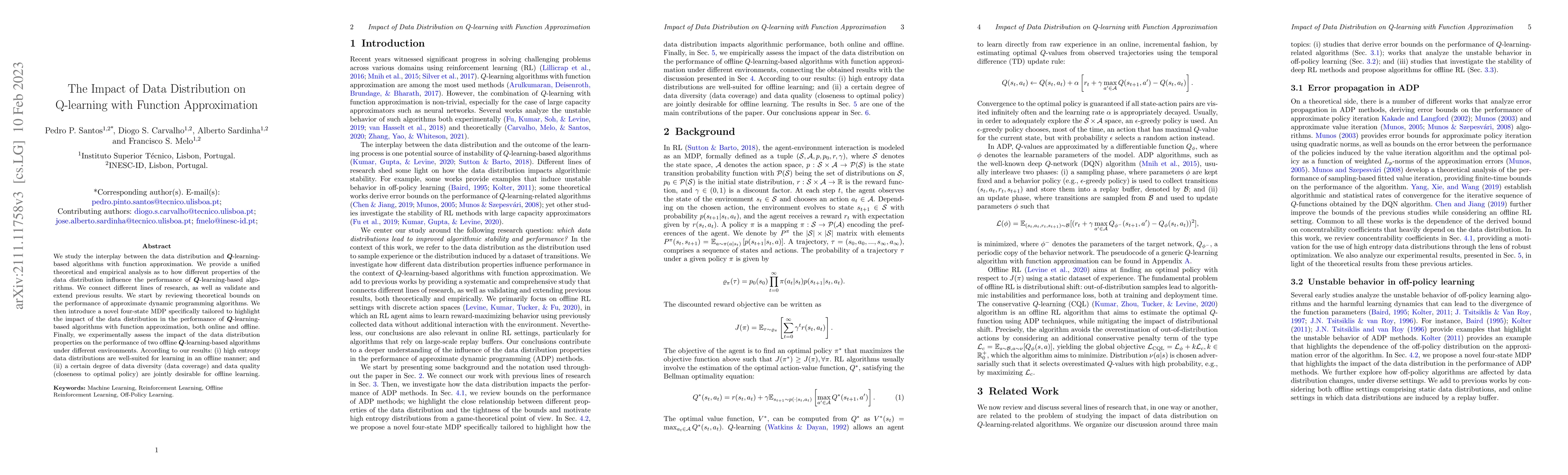 Thumbnail for The Impact of Data Distribution on Q-learning with Function
  Approximation