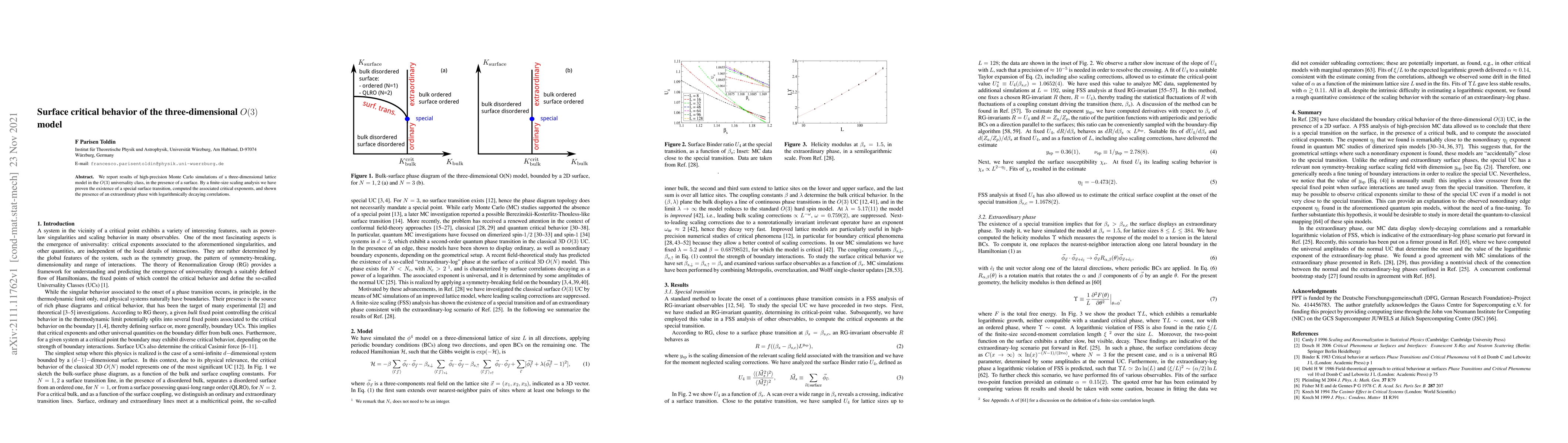 Thumbnail for Surface critical behavior of the three-dimensional O(3) model
