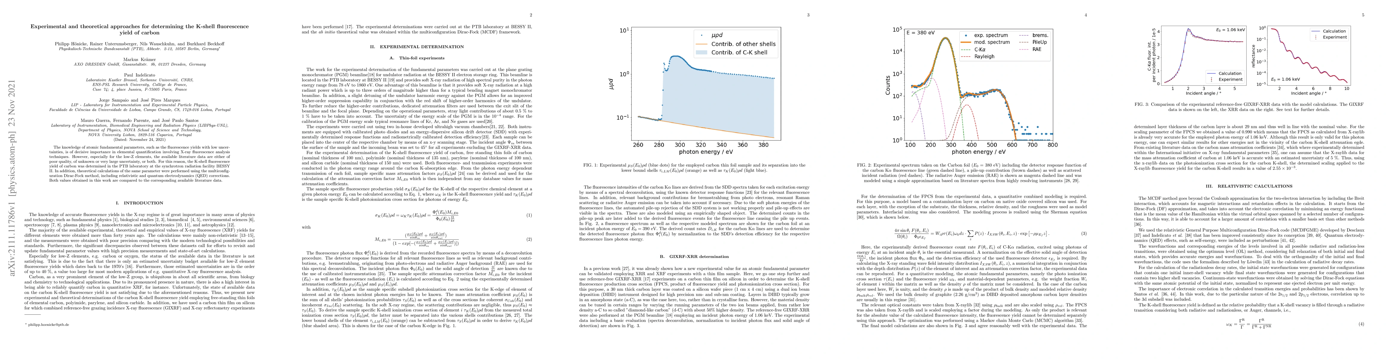 Thumbnail for Experimental and theoretical approaches for determining the K-shell
  fluorescence yield of carbon
