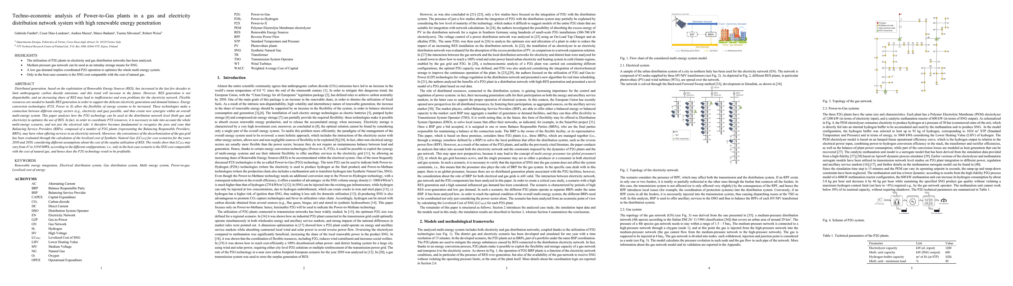 Thumbnail for Techno-economic analysis of Power-to-Gas plants in a gas and electricity
  distribution network system with high renewable energy penetration