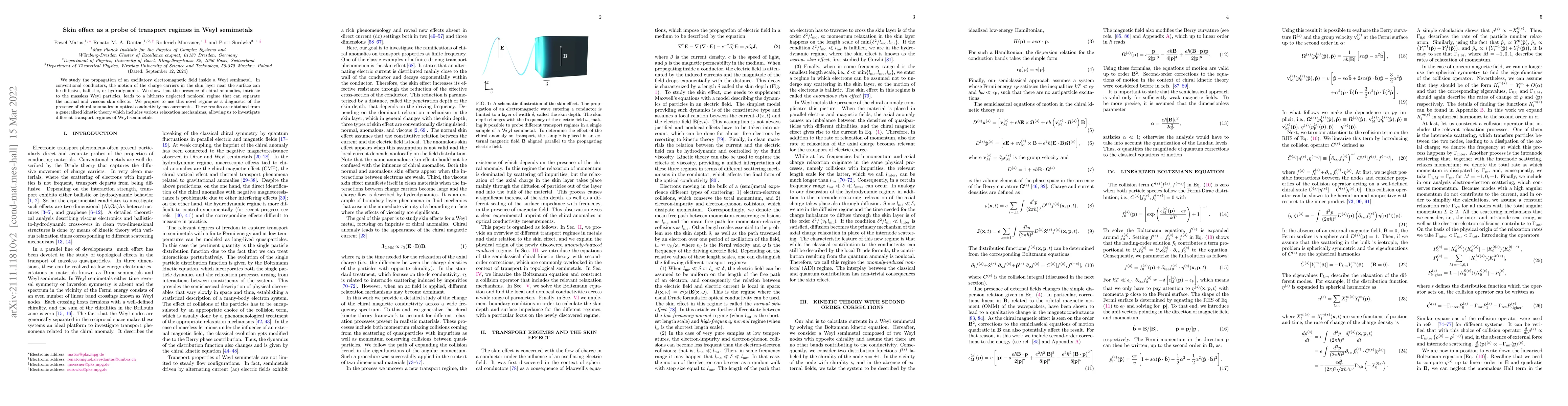 Thumbnail for Skin effect as a probe of transport regimes in Weyl semimetals