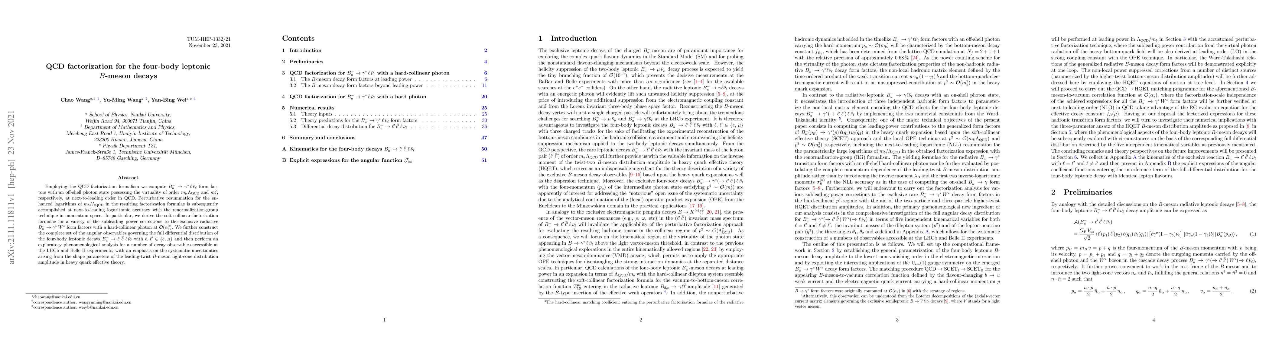 Thumbnail for QCD factorization for the four-body leptonic $B$-meson decays