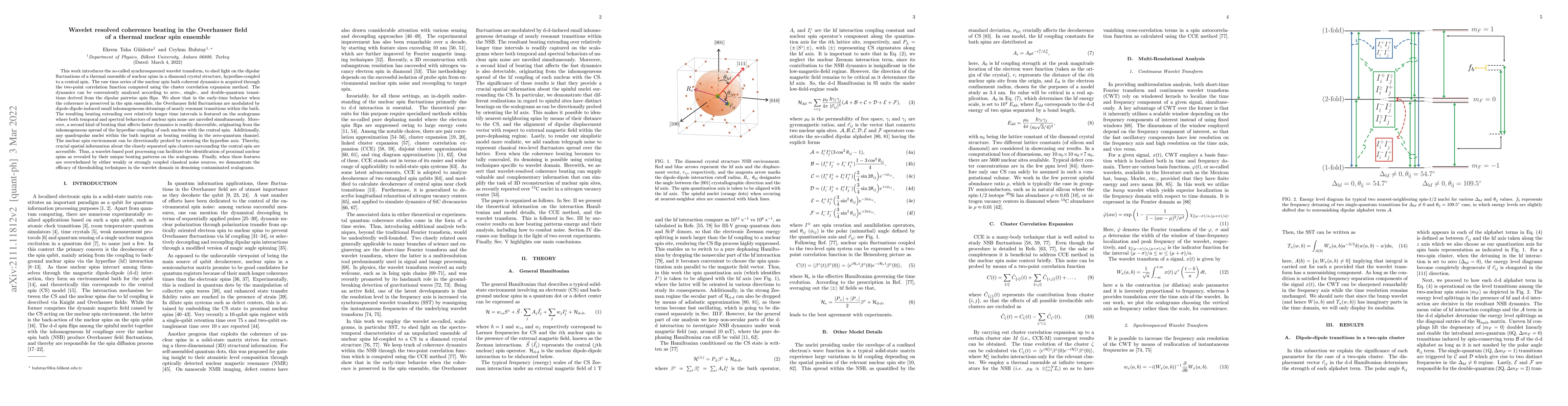 Thumbnail for Wavelet-resolved coherence beats in the Overhauser field of a thermal
  nuclear spin ensemble