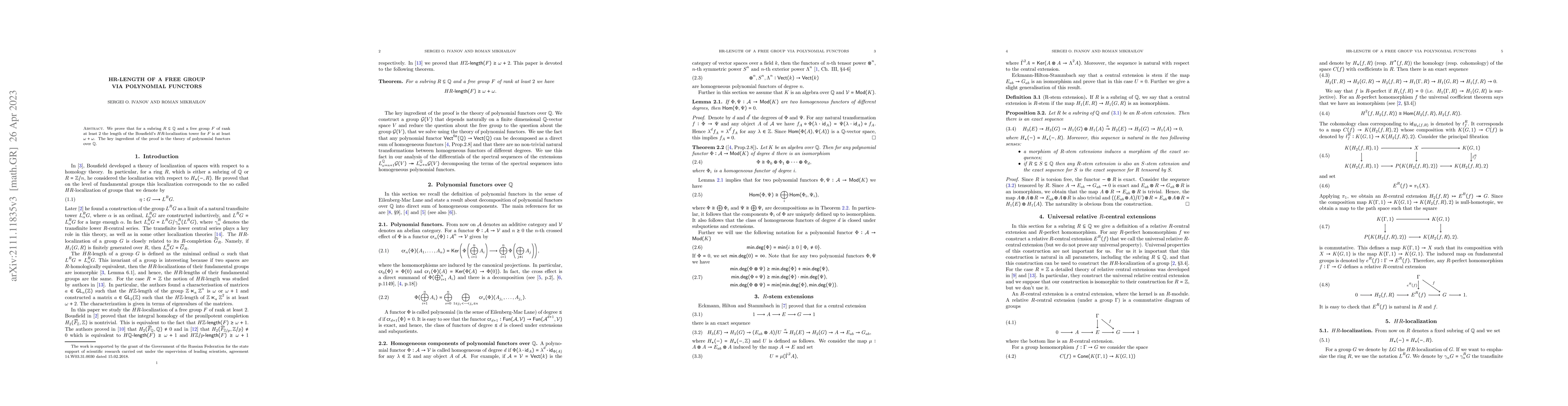 Thumbnail for HR-length of a free group via polynomial functors