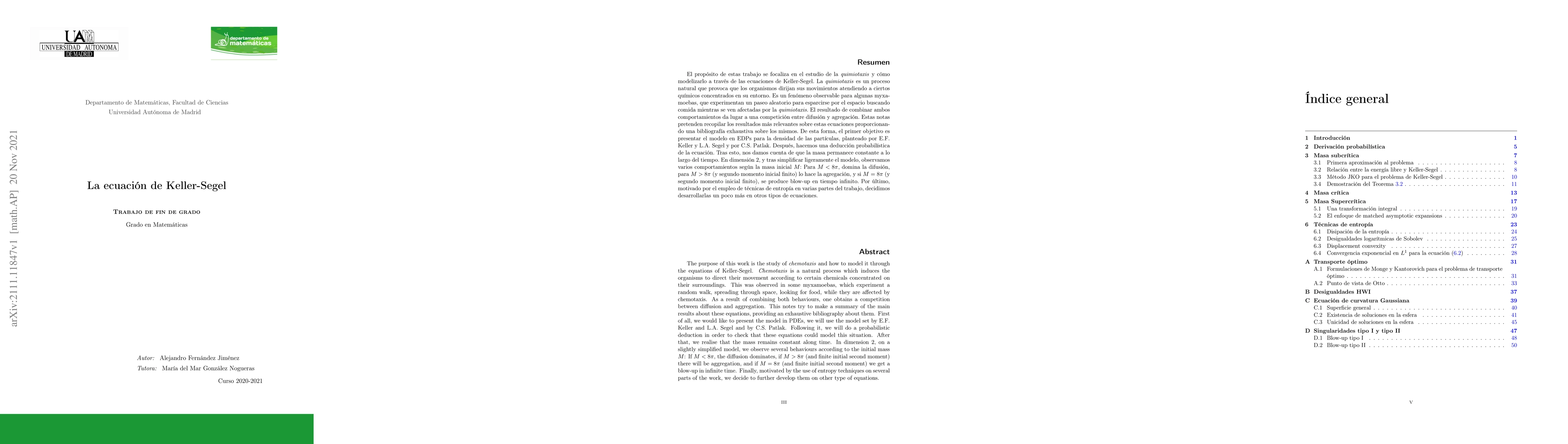 Thumbnail for La ecuaci\'on de Keller-Segel