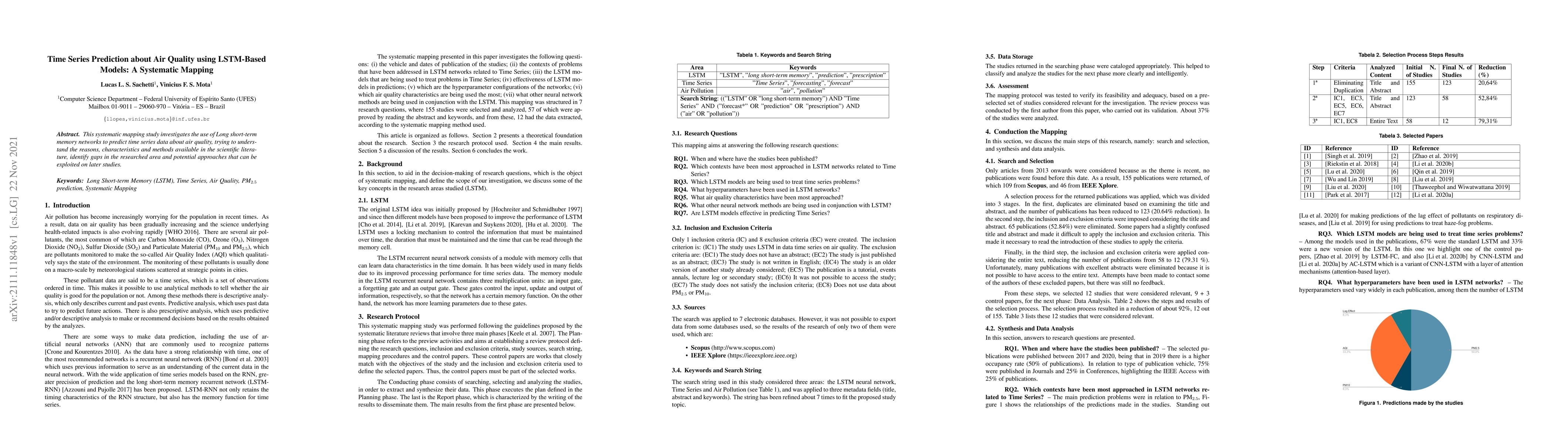 Thumbnail for Time Series Prediction about Air Quality using LSTM-Based Models: A
  Systematic Mapping