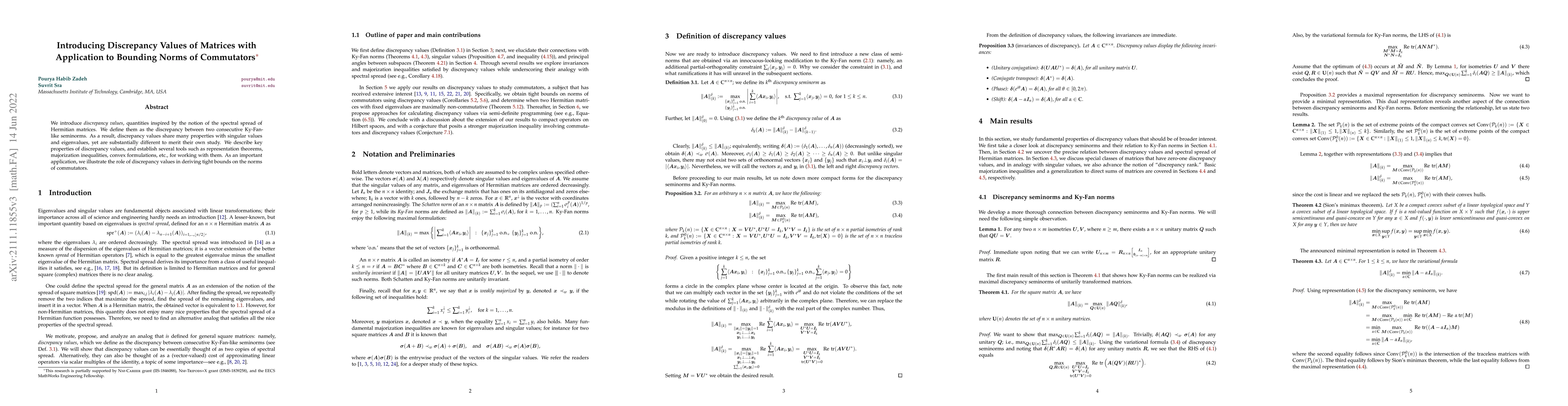Thumbnail for Introducing Discrepancy Values of Matrices with Application to Bounding
  Norms of Commutators