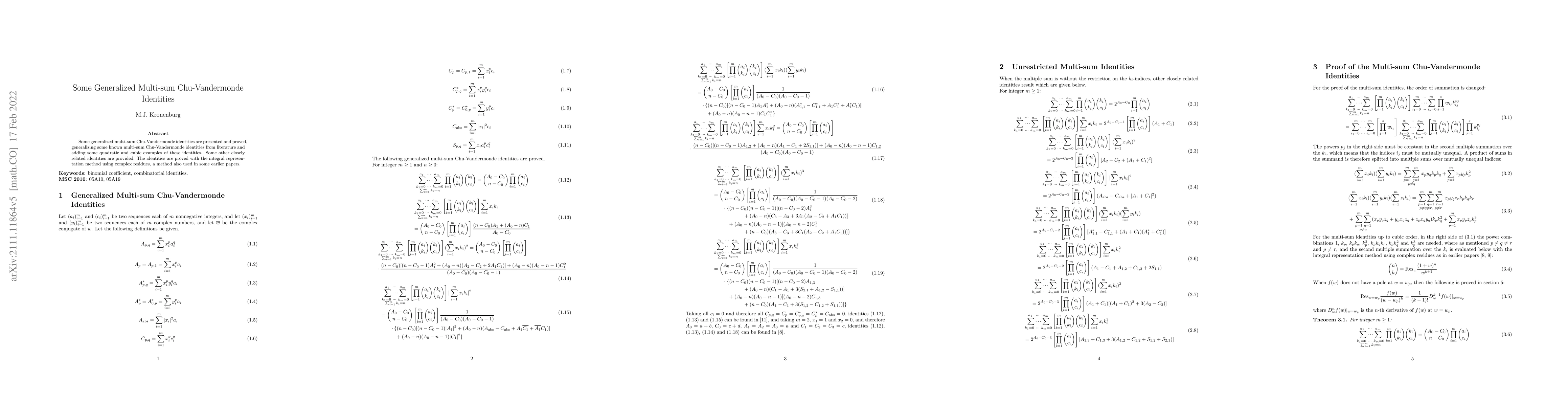 Thumbnail for Some Generalized Multi-sum Chu-Vandermonde Identities