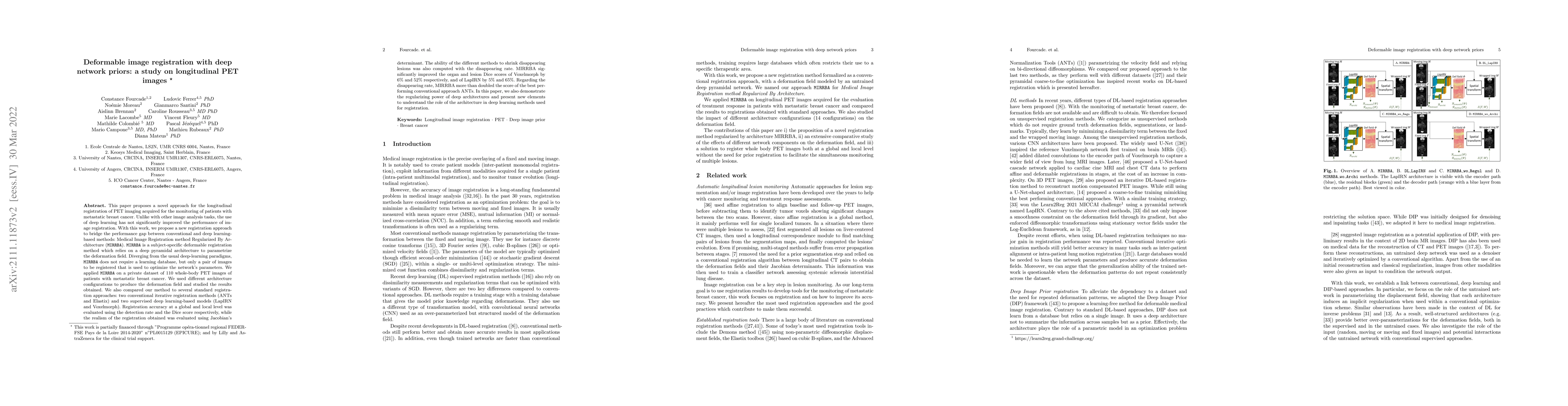 Thumbnail for Deformable image registration with deep network priors: a study on
  longitudinal PET images