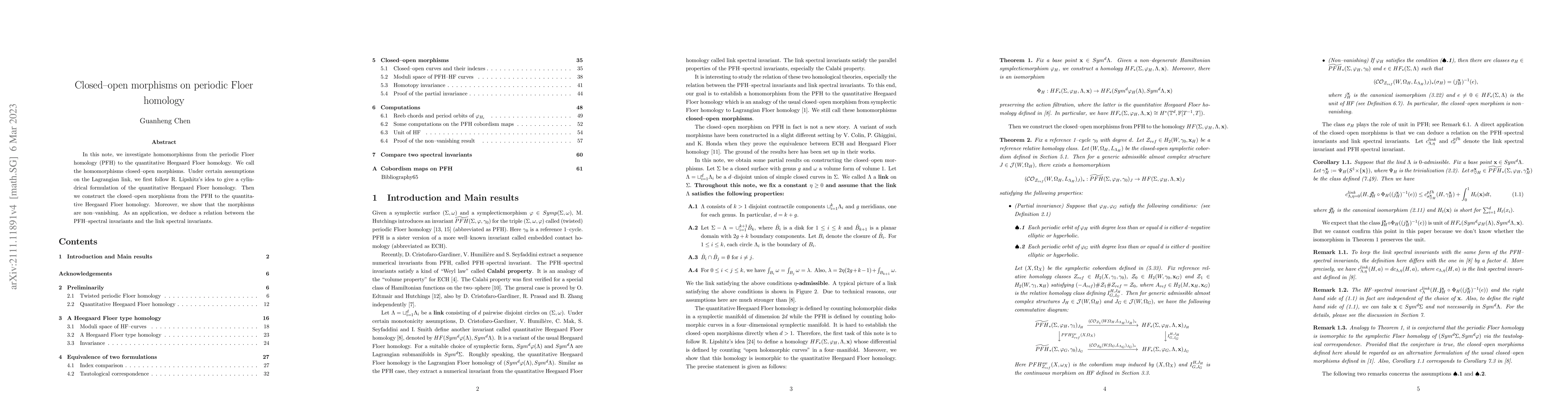 Thumbnail for Closed-open morphisms on periodic Floer homology