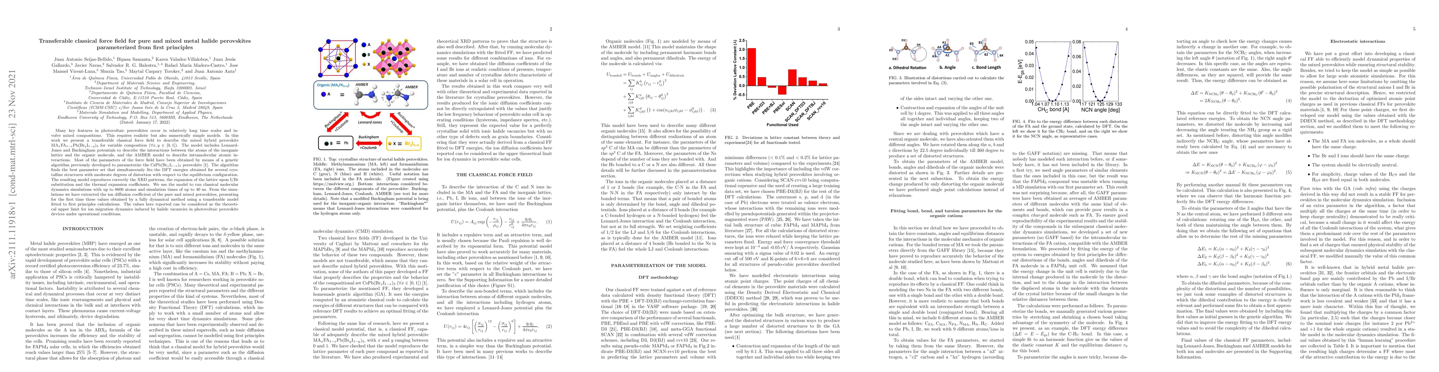 Thumbnail for Transferable classical force field for pure and mixed metal halide
  perovskites parameterized from first principles