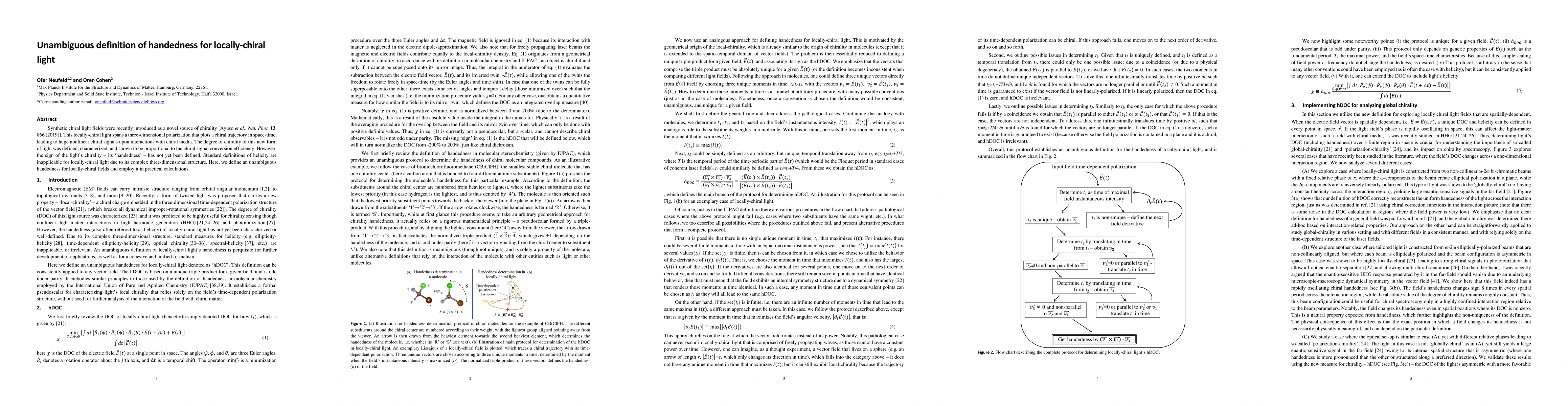 Thumbnail for Unambiguous definition of handedness for locally-chiral light