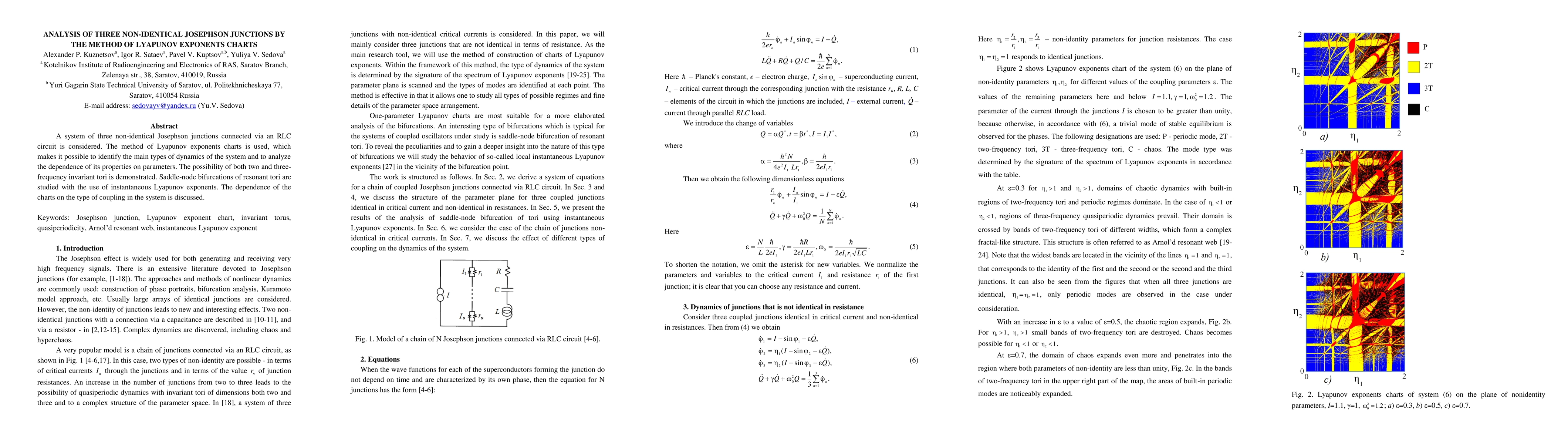 Thumbnail for Analysis of three non-identical Josephson junctions by the method of
  Lyapunov exponents charts
