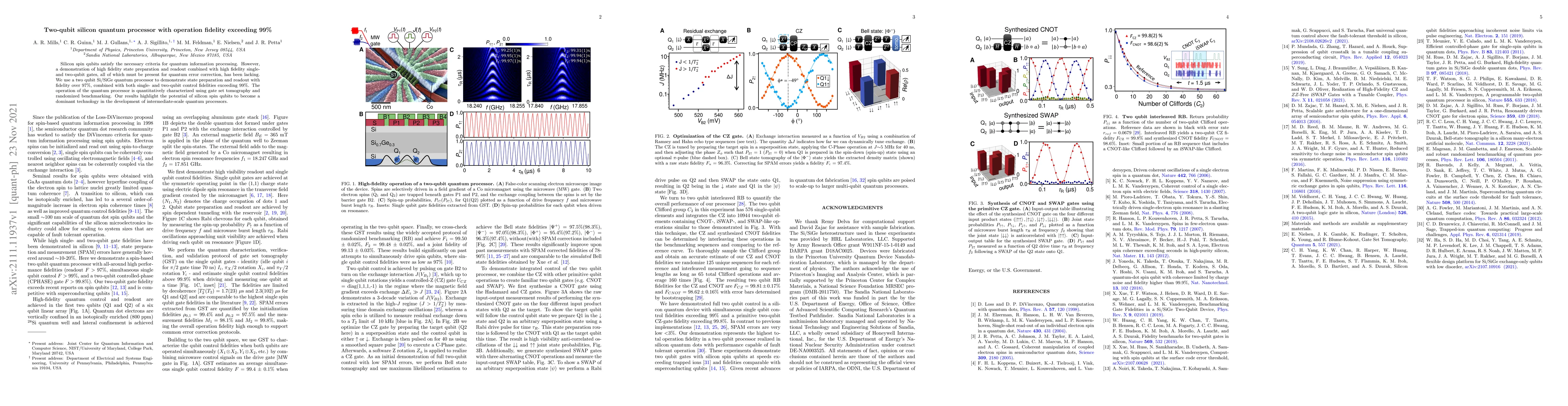 Thumbnail for Two-qubit silicon quantum processor with operation fidelity exceeding
  99%