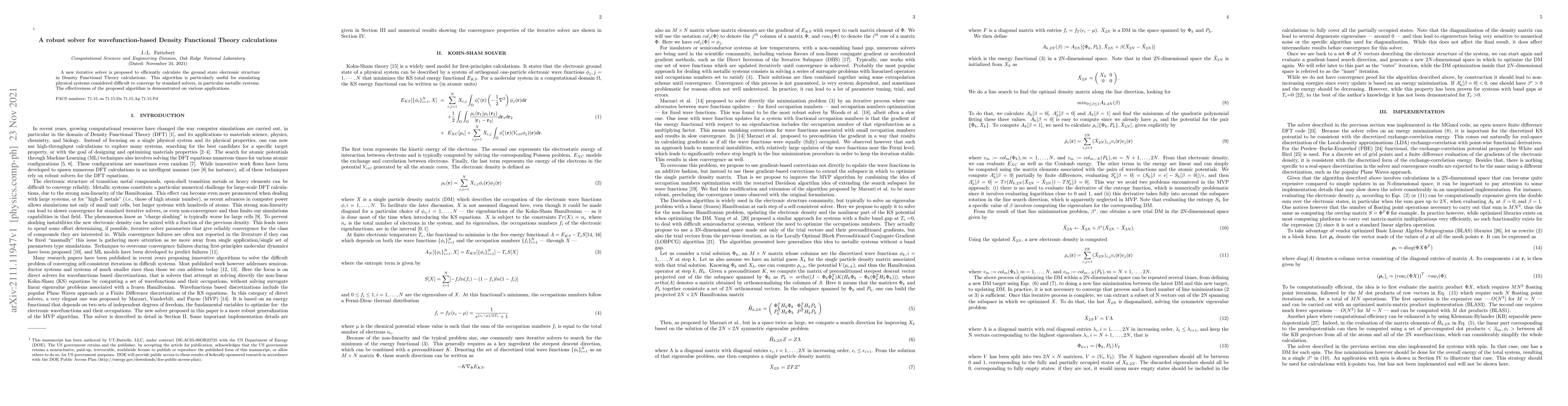 Thumbnail for A robust solver for wavefunction-based Density Functional Theory
  calculations
