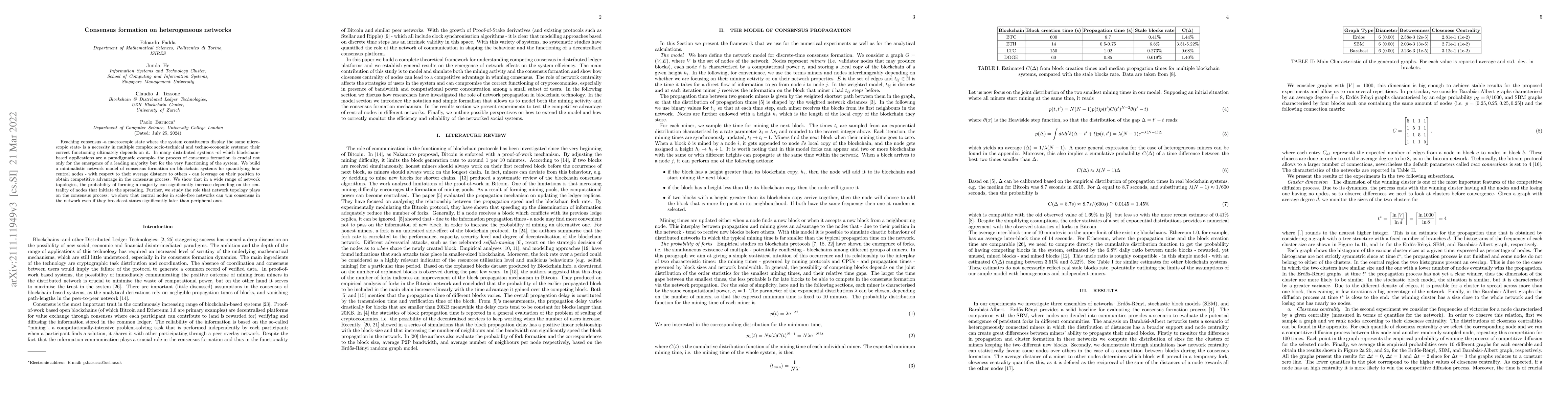 Thumbnail for Consensus formation on heterogeneous networks