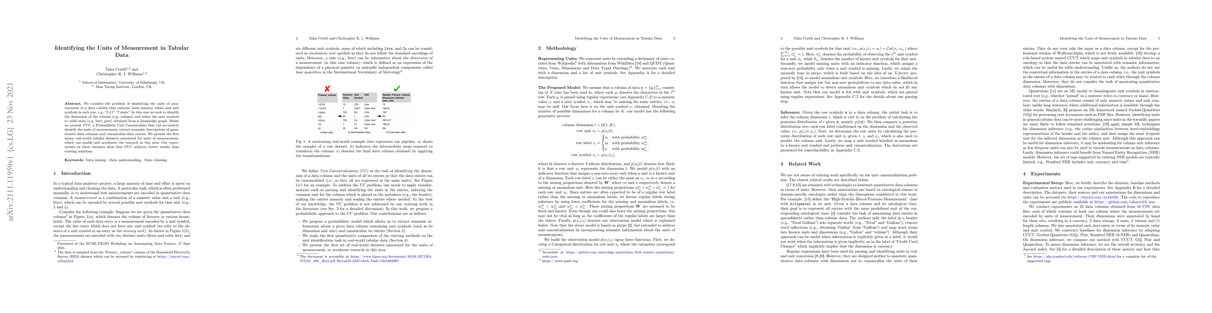 Thumbnail for Identifying the Units of Measurement in Tabular Data