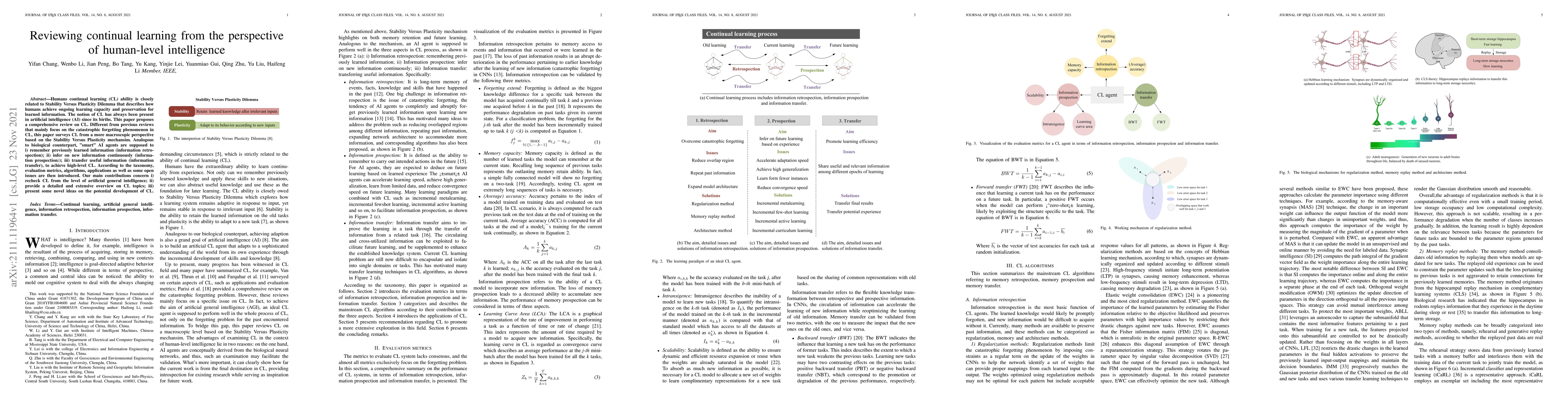 Thumbnail for Reviewing continual learning from the perspective of human-level
  intelligence