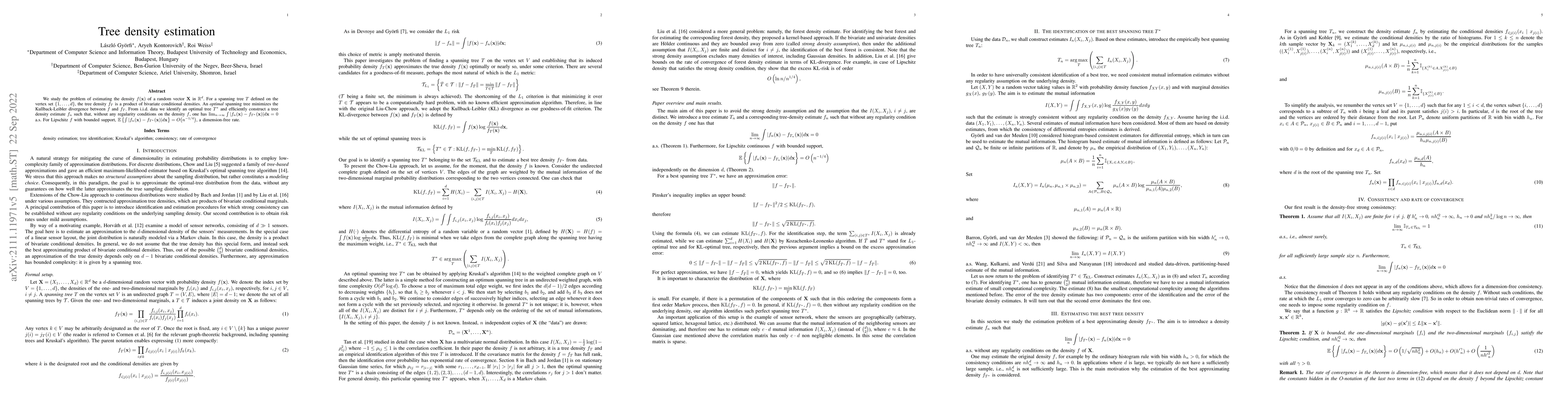 Thumbnail for Tree density estimation